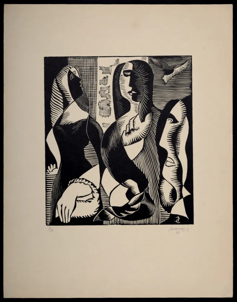 Houtsnede Survage - Composition surréaliste, XXIII (1), 1933
