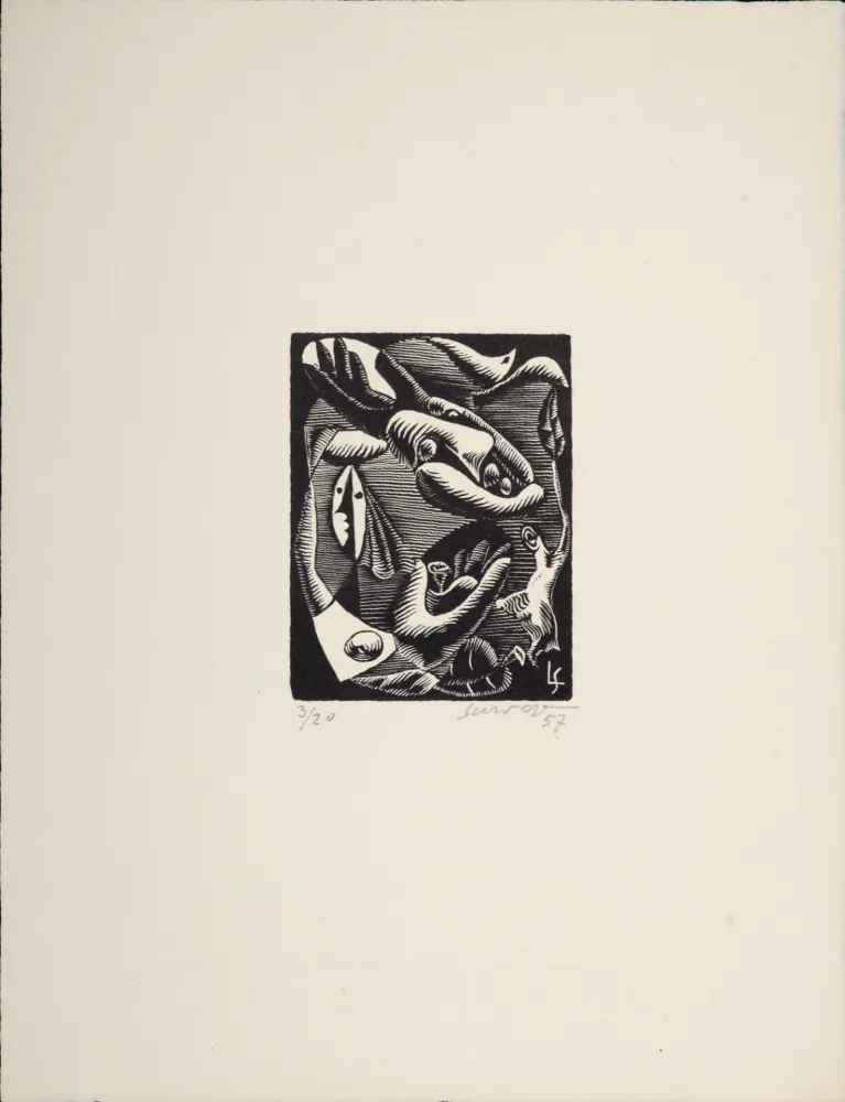 Houtsnede Survage - Composition surréaliste XXV (1), 1957