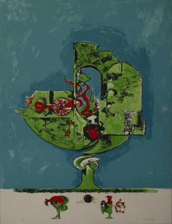 Lithografie Sutherland - Flammes dans une forme de roche I