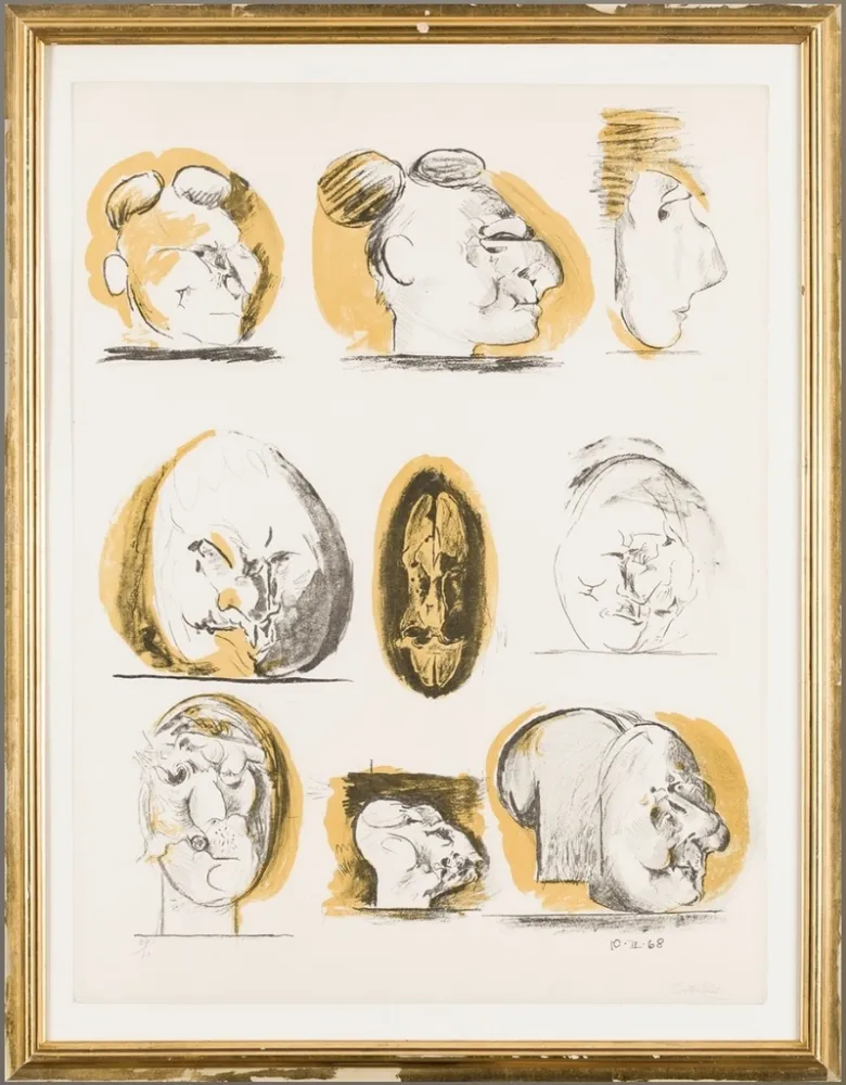 Lithografie Sutherland - Planches D'etudes ( tetes )