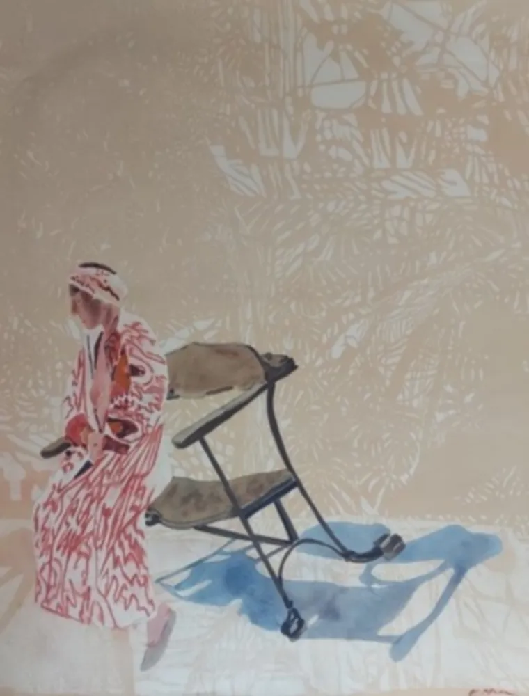 Lithografie Szafran - Lilette à la chaise de Gaudi  (circa  2007/ 2010)