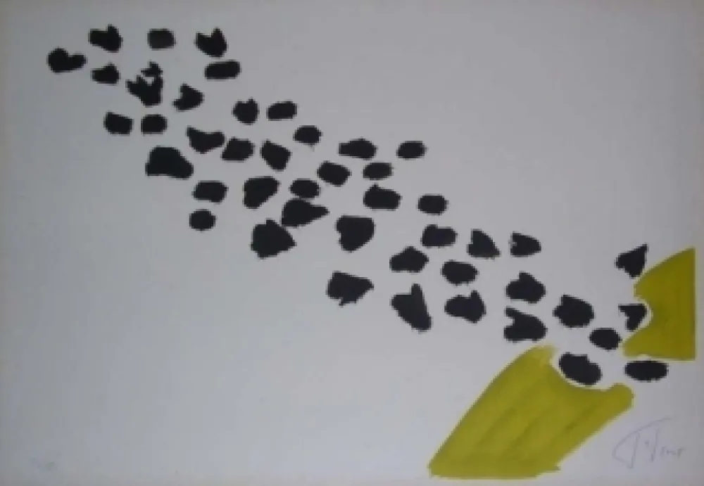 Lithografie Tal Coat - VOL D'OISEAUX II