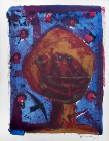 Lithografie Tamayo - Cabeza con pajaros (1958