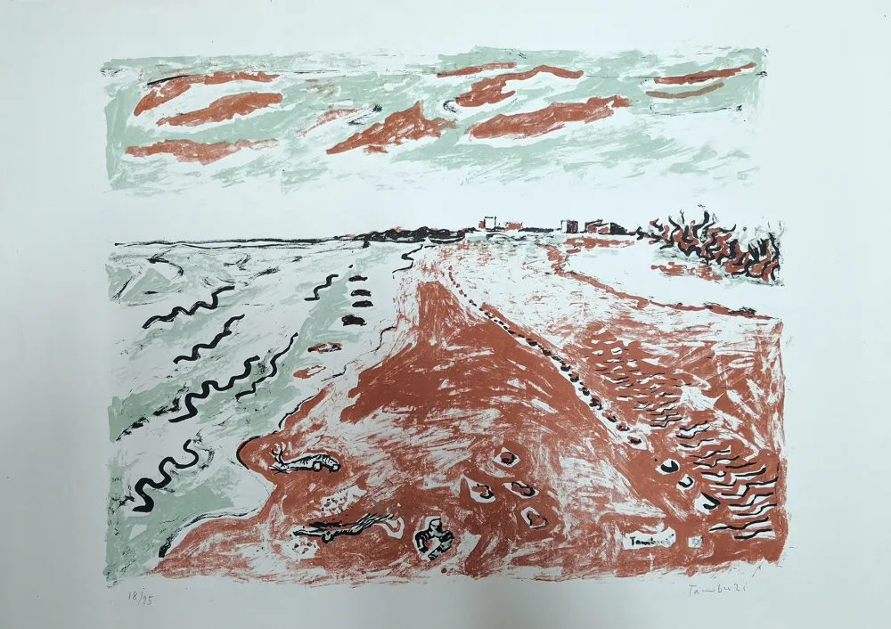 Lithografie Tamburi - Paesaggio