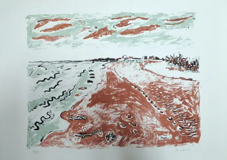 Lithografie Tamburi - Paesaggio