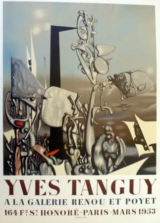 Lithografie Tanguy - Exposition galerie Renou et Poyet 1953