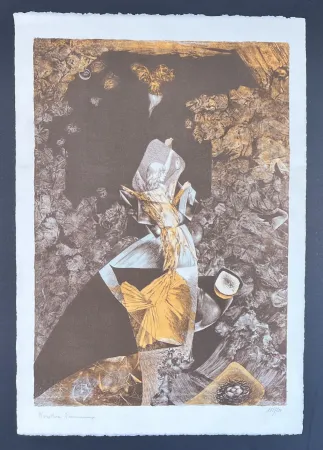 Lithografie Tanning - Bateau Bleau - The Grotto