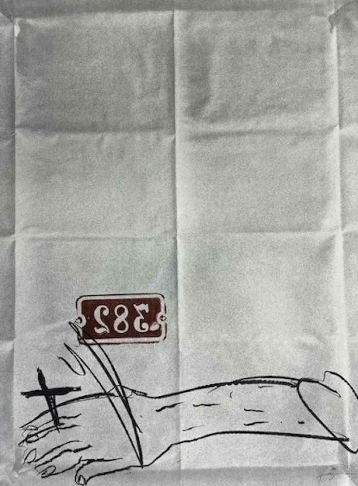 Lithografie Tàpies - Bras et chiffres