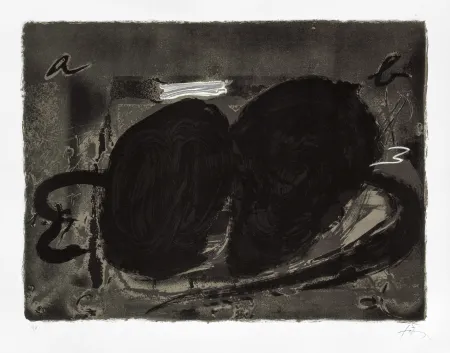 Lithografie Tàpies - Deux trous 