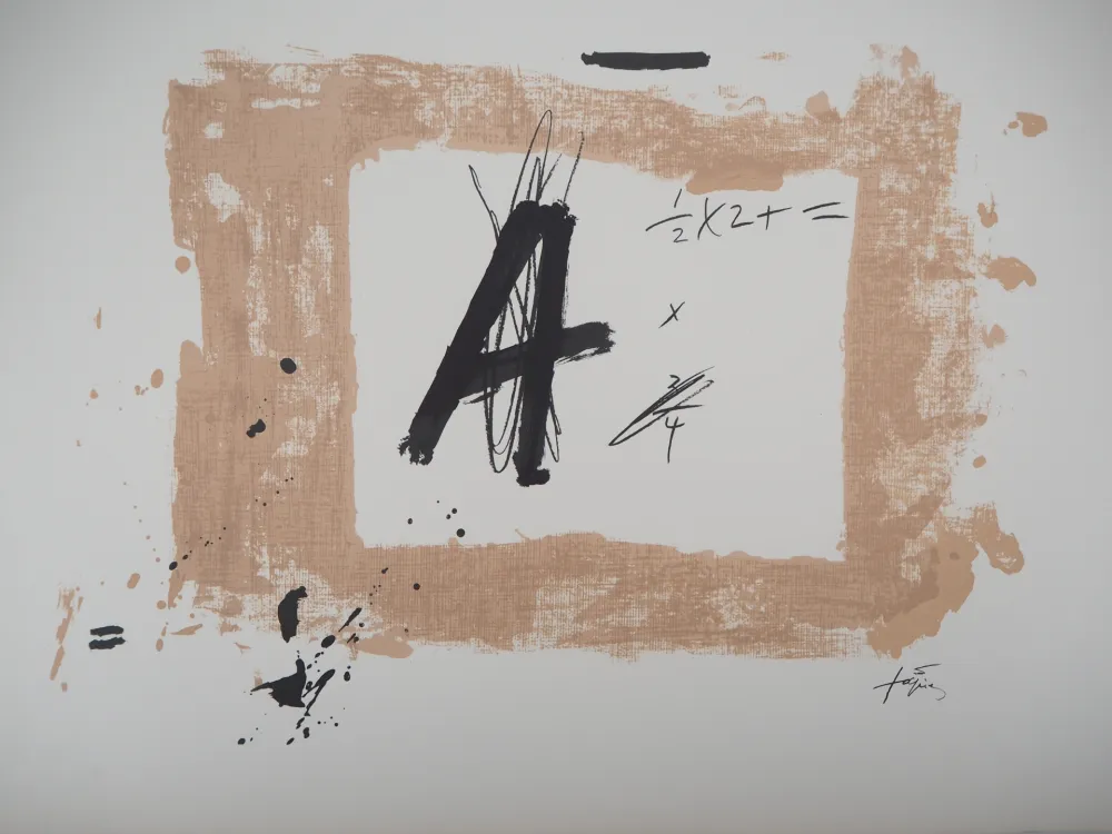 Lithografie Tàpies - Formules, Errances mathématiques