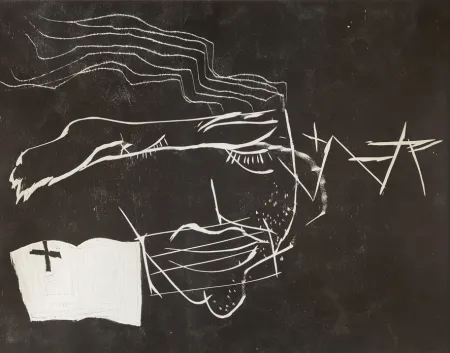 Houtsnede Tàpies - Le lecteur