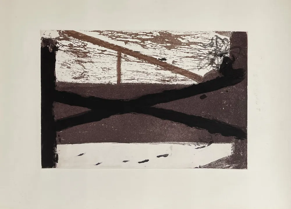 Gravure Tàpies - Le lit