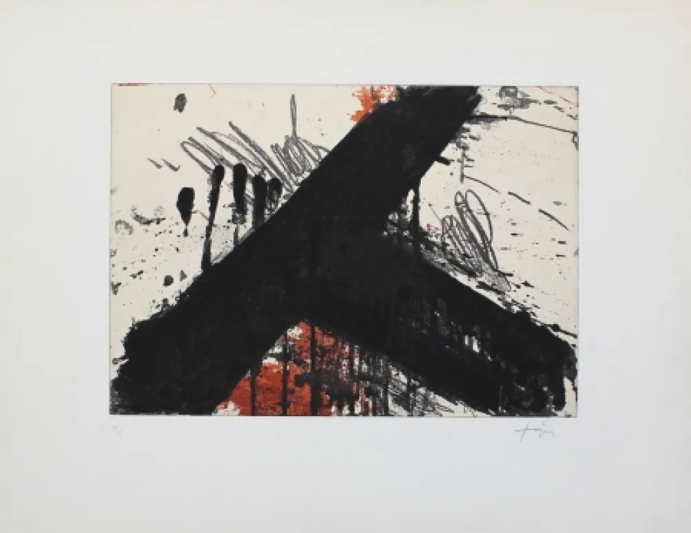 Ets En Aquatint Tàpies - Le T renversé