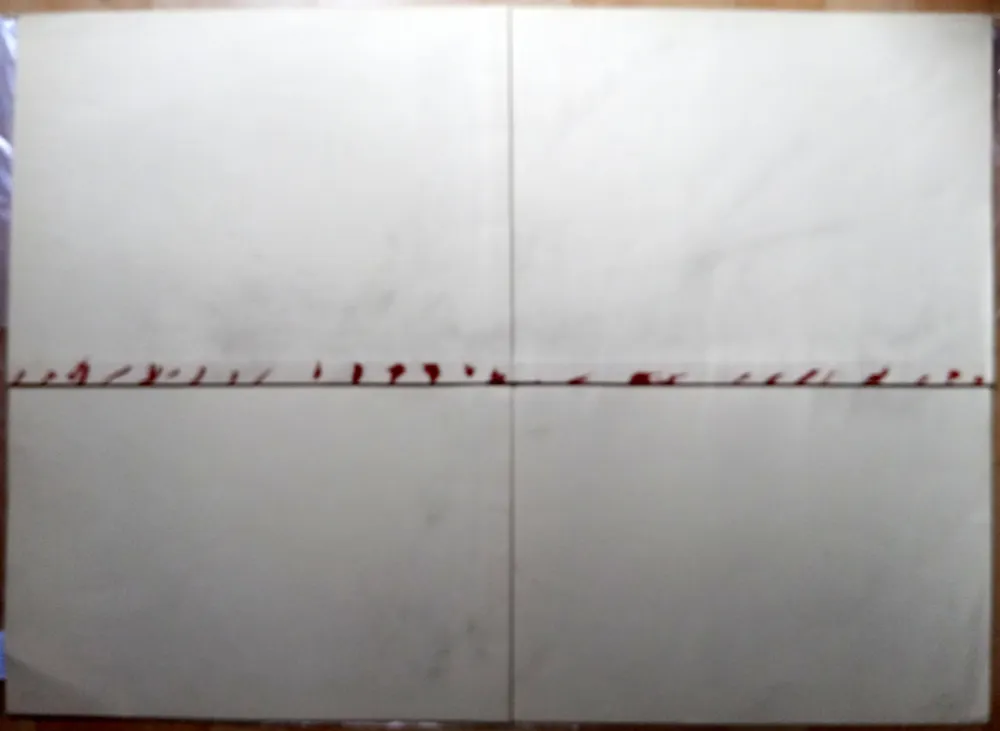 Lithografie Tàpies - Litografía Doblada en Rojo y Gris