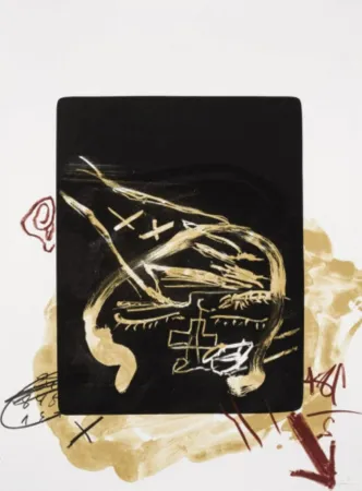Lithografie Tàpies - Main sur tête