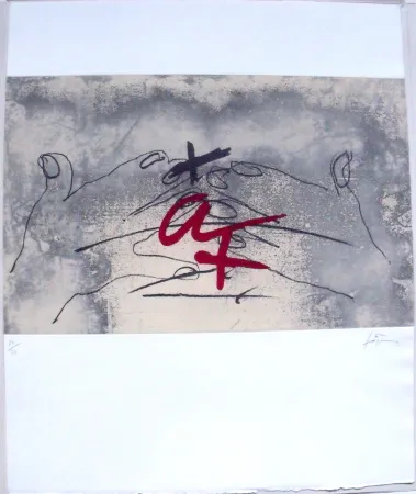 Ets En Aquatint Tàpies - Mans