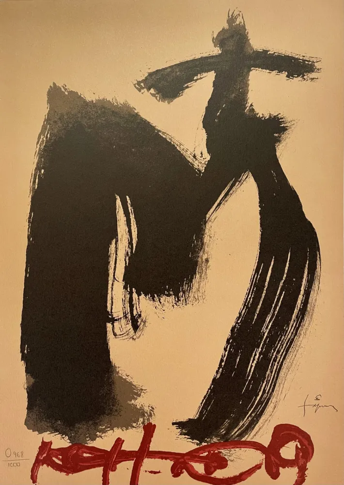 Lithografie Tàpies - M.ojos y cruz