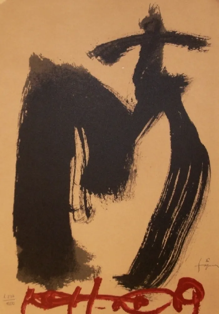 Lithografie Tàpies - M.ojos y cruz