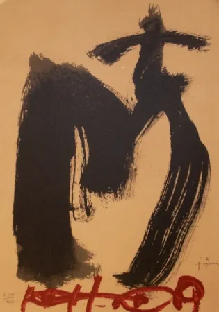 Lithografie Tàpies - M.ojos y cruz