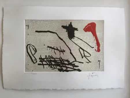Ets En Aquatint Tàpies - Negre i vermell