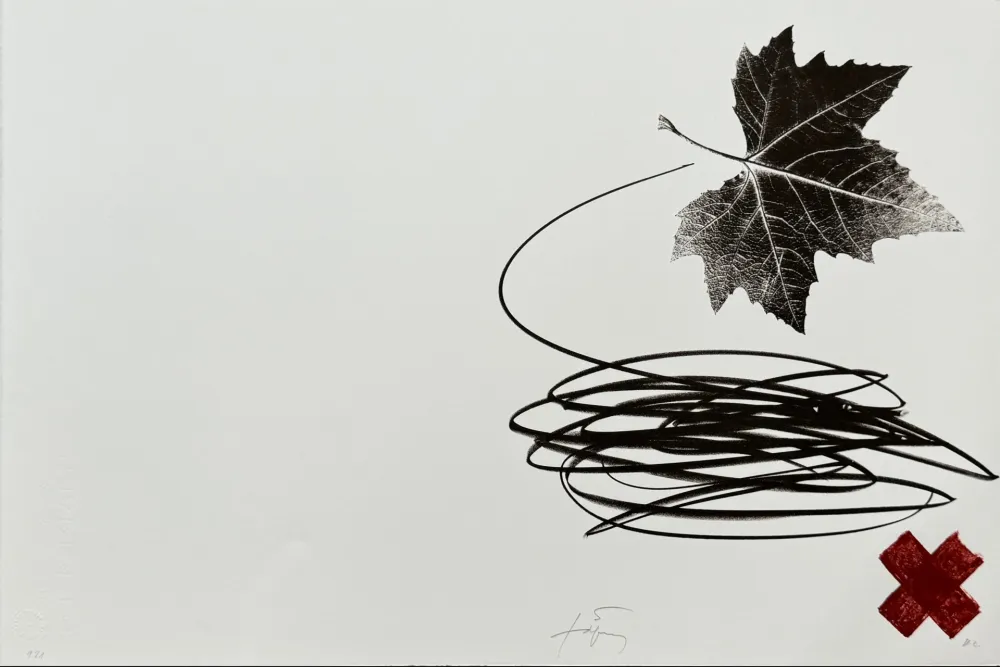 Lithografie Tàpies - Neujahrskarte