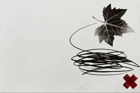 Lithografie Tàpies - Neujahrskarte