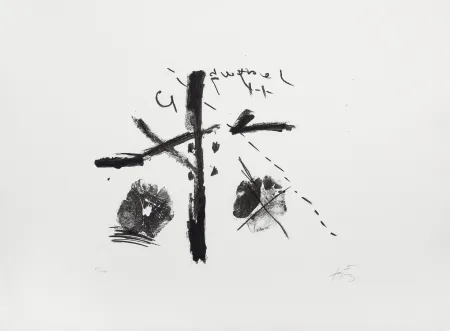 Lithografie Tàpies - Noir/fond blanc