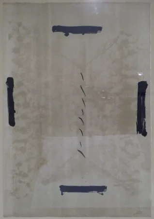 Lithografie Tàpies - Quatre traces noires