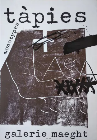 Lithografie Tàpies - „tápies. monotypes. galerie maeght“. 