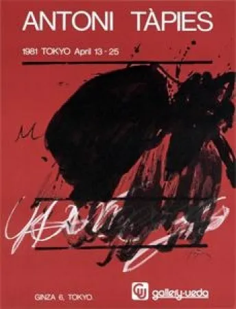 Poster Tàpies - Tokyo. April 13-25. Gallery Ueda