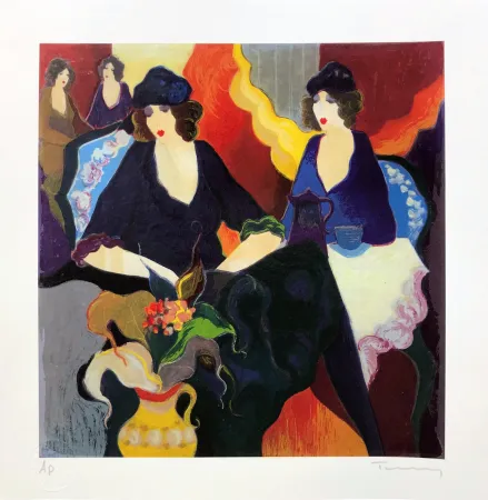 Zeefdruk Tarkay - AFTERNOON TEA