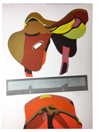 Lithografie Telemaque - SELLE RÈGLE GRISE (1979).