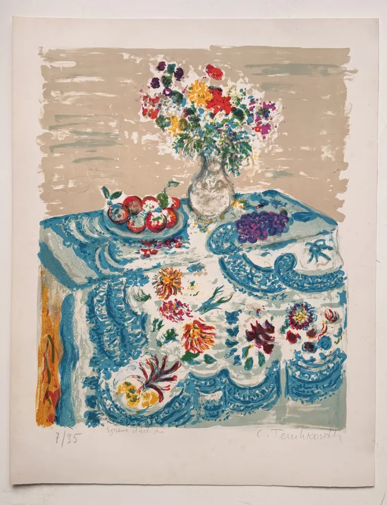 Lithografie Terechkovich - La nappe bleue