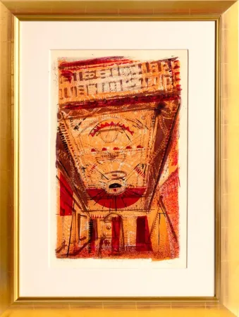 Lithografie Thiebaud - Theater Marquee