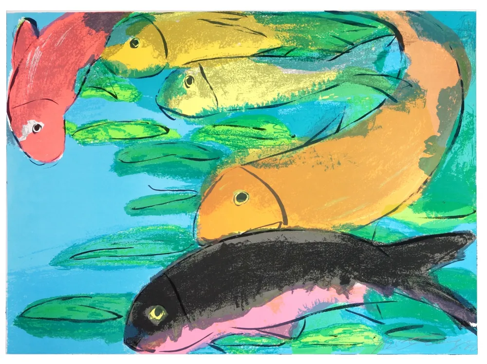 Lithografie Ting - Fish
