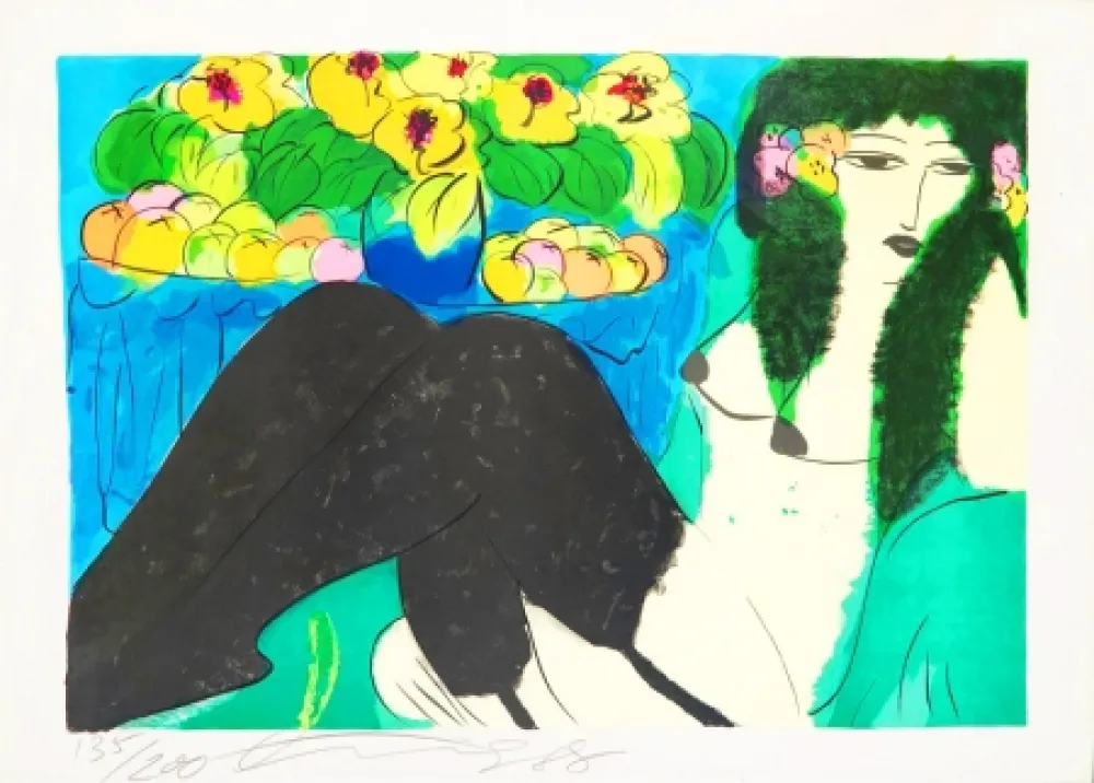 Lithografie Ting - Geisha