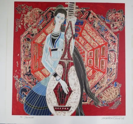 Lithografie Ting - Musician