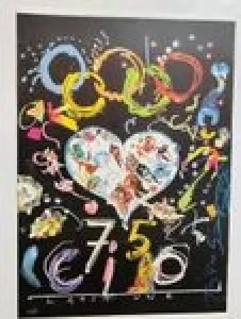 Zeefdruk Tinguely - 75 CIO, Lausanne II