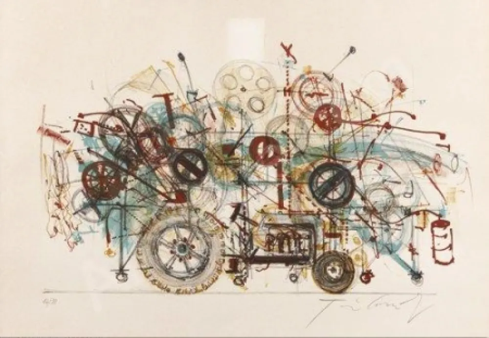 Lithografie Tinguely - Meta-machine 