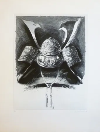 Ets En Aquatint Titus Carmel - Casque de Nikko 2