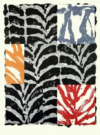 Lithografie Titus Carmel - Feuillée III