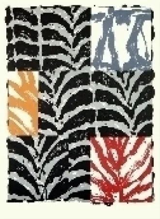 Lithografie Titus Carmel - Feuillée III