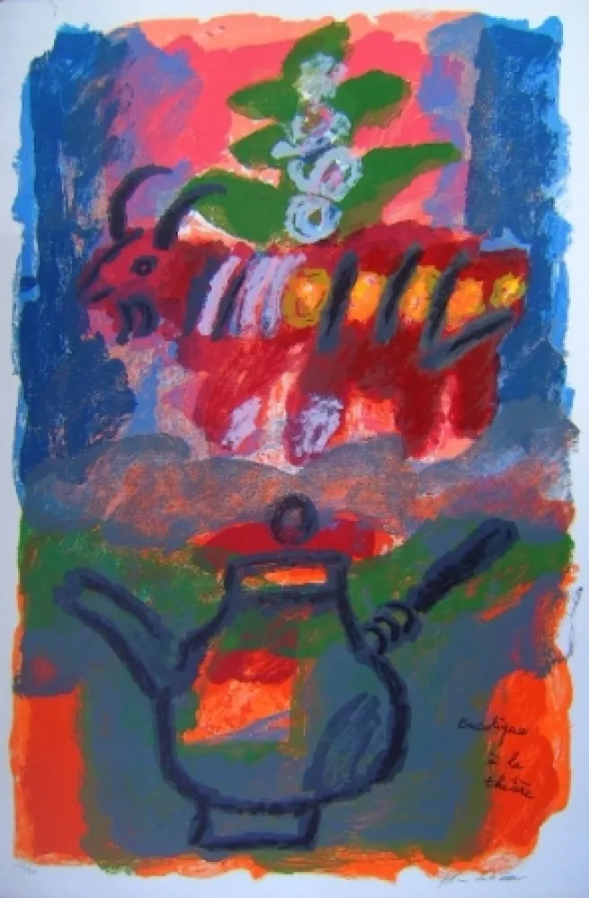 Lithografie Tobiasse - Bucolique á la theiere