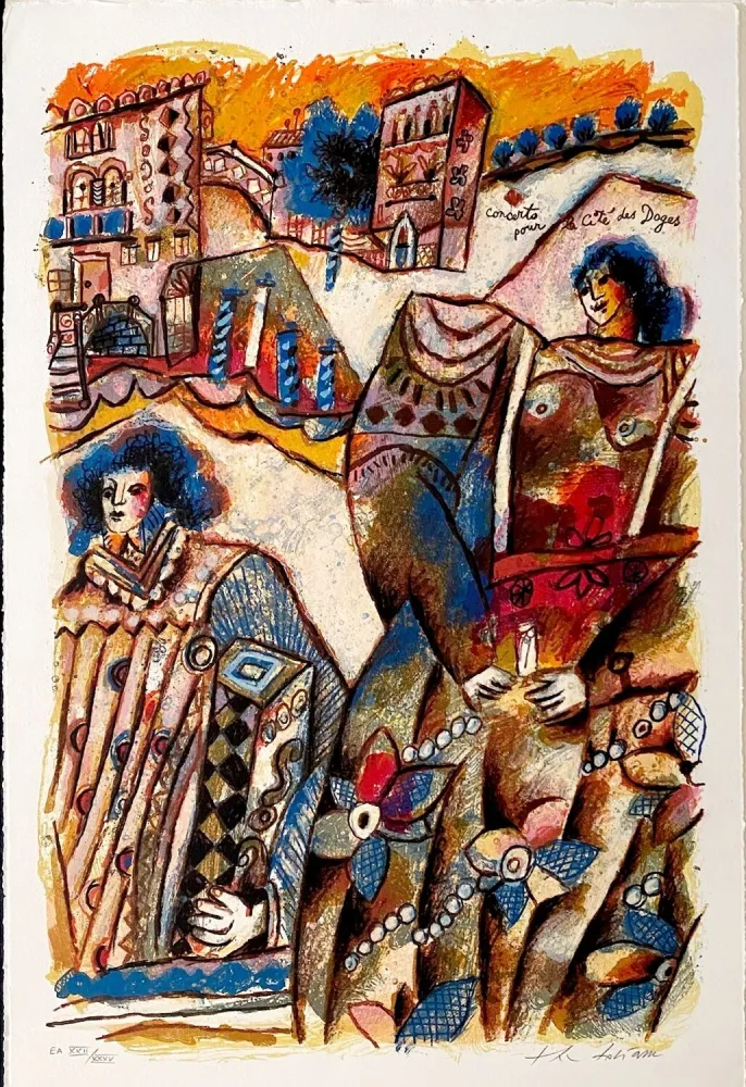 Lithografie Tobiasse - Concerto pour la cité des Doges