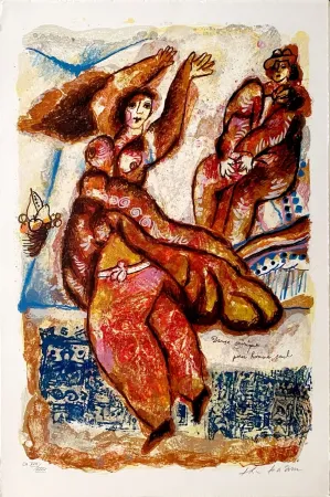 Lithografie Tobiasse - Danse onirique pour homme seul