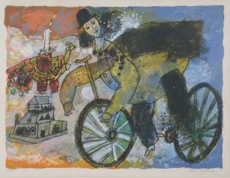 Lithografie Tobiasse - La lumière du Juste ne s'éteint pas la nuit