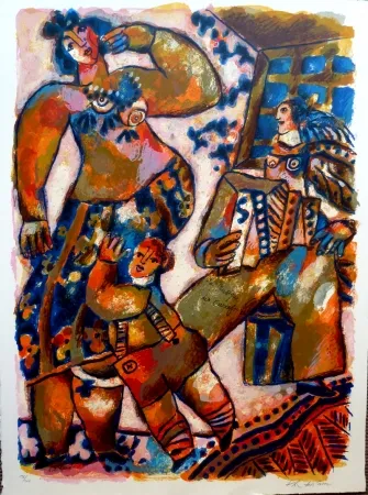 Lithografie Tobiasse - La Musique des Carrefours