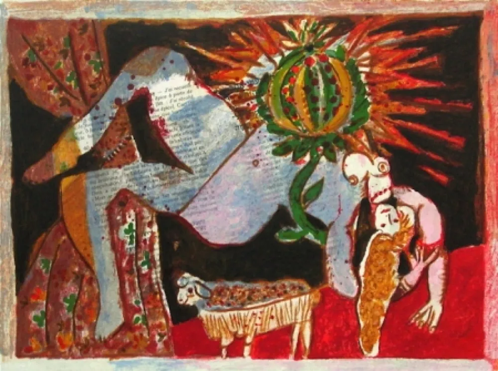 Lithografie Tobiasse - Le cantique des cantiques VII