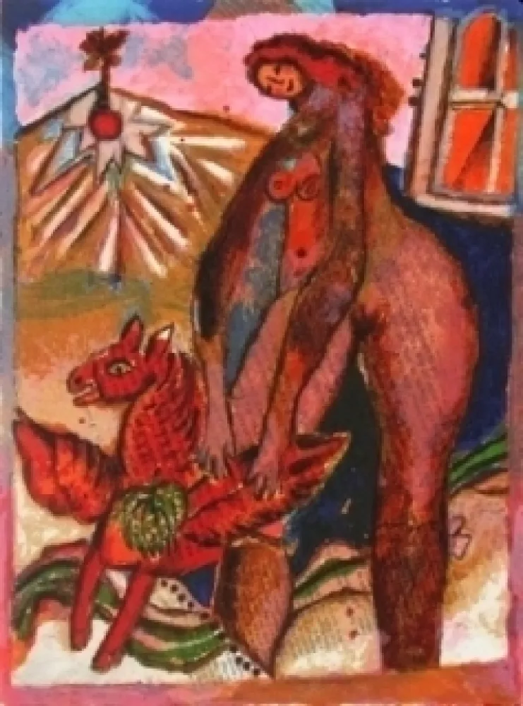 Lithografie Tobiasse - Le cantique des cantiques VIII