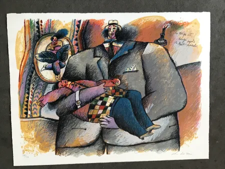 Lithografie Tobiasse - Les temps ont changé depuis le Mont - Moriah